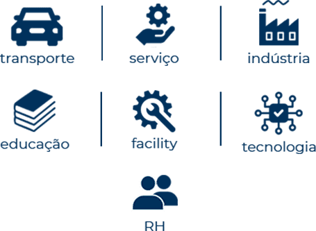 transporte / serviço / indústria / educação / facility / tecnologia / RH
